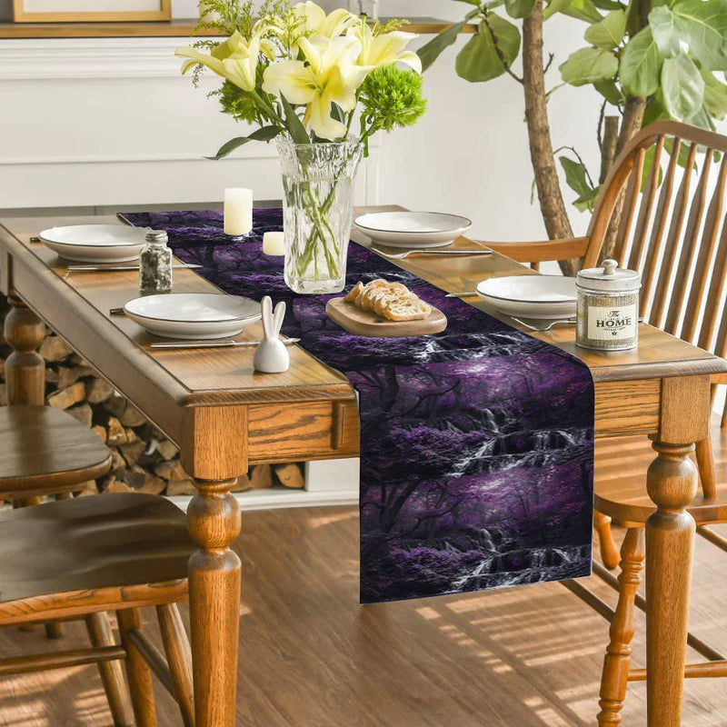 Axyaa Forest Stream Table Runner for Kitchen Dining and Holiday Room Decor