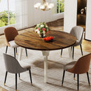 Axyaa 47-Inch Round Farmhouse Dining Table for 4-6 People