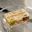 Axyaa 4/6 Grids Food Tray: Dual Handle Snack Fruit Candy Box Organizer