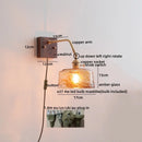 Axyaa Walnut Copper LED Wall Lights - Modern Bedroom Living Room Decor
