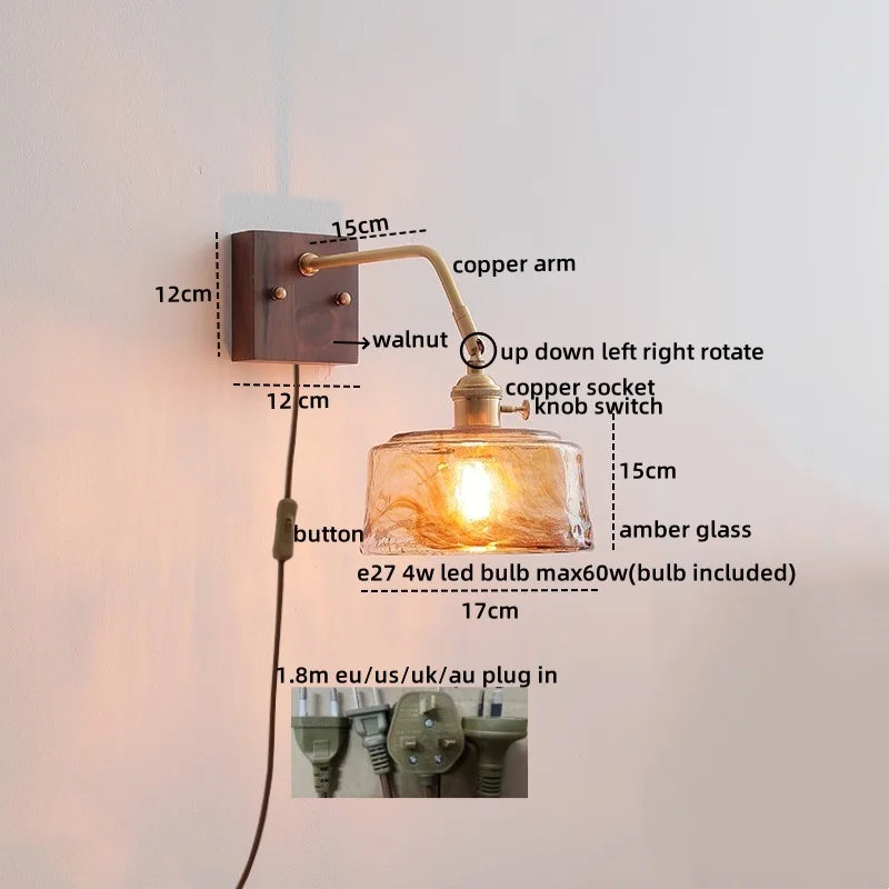 Axyaa LED Wall Sconce Pull Chain Switch Modern Style Nordic Mirror Light Fixtures