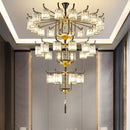 Axyaa Luxury Crystal Chandelier for Modern Chinese Living Room