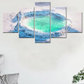 Axyaa Snowy Crater Lake Canvas Wall Art 5-Piece Landscape Painting Home Decor
