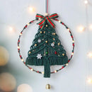 Handwoven Macrame Christmas Tree Wall Hanging with Bells & Snowflake - Axyaa Boho Decor