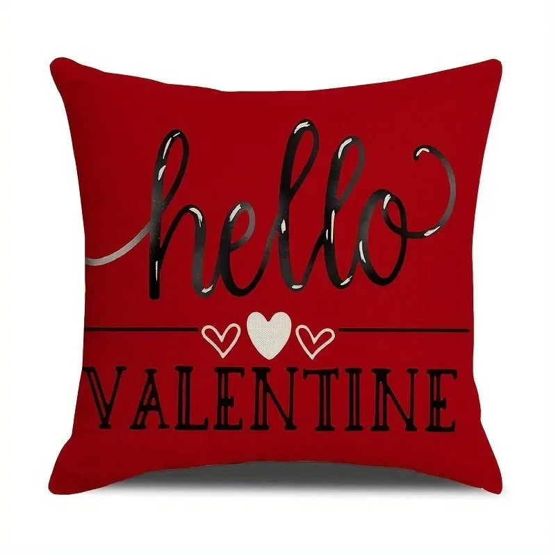 Axyaa Truck Bow Love Plaid Sofa Cushion Cover Sweet Romantic Home Decoration