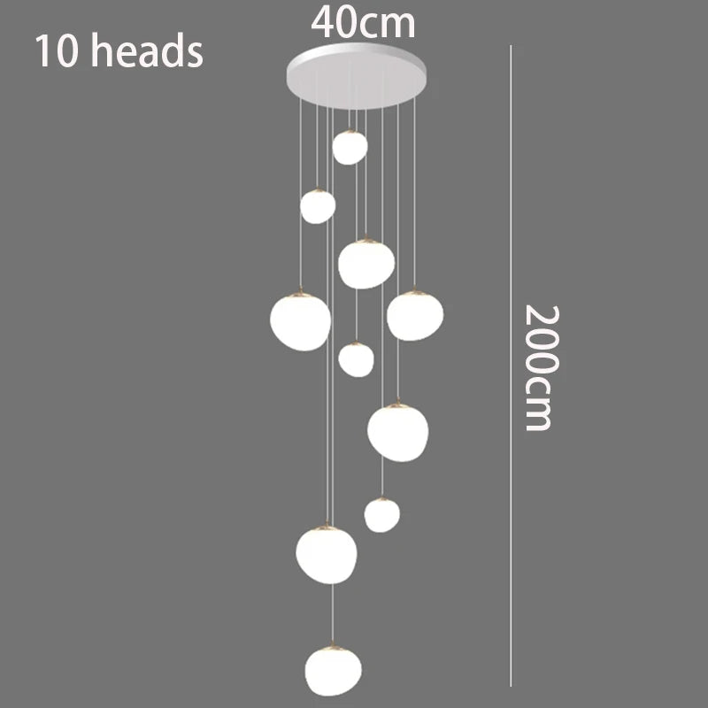 Axyaa Staircase Chandeliers Pendant Light Lamps, Modern Home Decor LED Lights for Living Room