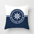 Axyaa Blue Mediterranean Compass Anchor Pillow Cover 45x45cm
