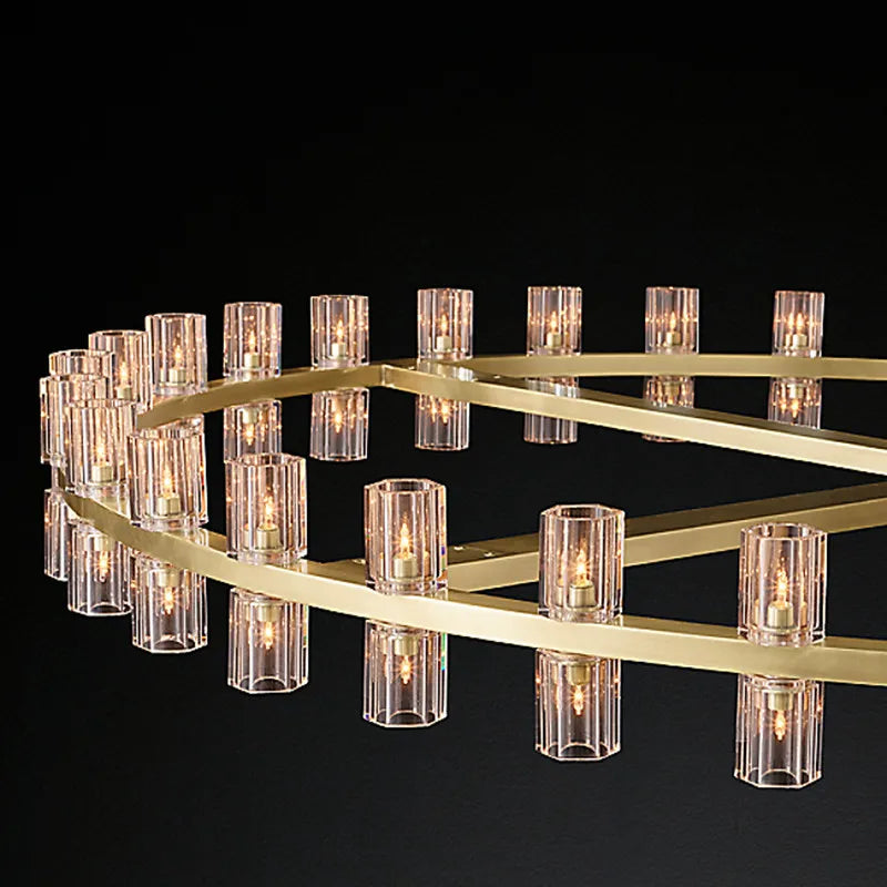 Axyaa Black Brass Crystal Chandelier - High Quality Luxury Ceiling Hanging Lamp
