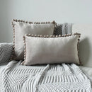 Axyaa Velvet Cushion Cover with Tassels Fringe - Soft Decorative Boho Pillows