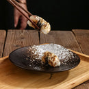 Axyaa Black Sushi Plate & Seafood Salad Ceramic Table Plate Set