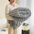 Axyaa Faux Rabbit Fur Throw Blanket: Soft, Fluffy, and Warm Solid Color Plush Blanket