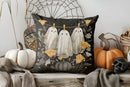 Axyaa Halloween Ghosts & Floral Pillow Cover for Sofa, Bedroom, Car