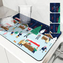 Axyaa Coffee Mat: Absorbent Rubber Backed Dish Drying & Bathroom Tableware Mat