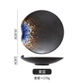 Axyaa Black Sushi Plate & Seafood Salad Ceramic Table Plate Set