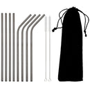 Axyaa Stainless Steel Straws Set with Cleaning Brush - Colorful, Reusable Metal Straws