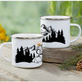 Enamel Mountain Mug with Handle by Axyaa. Best Camping Gift for Outdoor Lovers