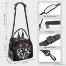 Axyaa Black Satan Skull Insulated Lunch Bag Esoteric Halloween Demon Circle