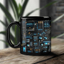 Axyaa Ceramic Mug: Artificial Circuit Board Design, Funny Office Coffee Mug for Home or Tea