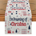 Axyaa Snow Fir Checkered Table Runner for Dining Room