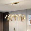 Axyaa Wave Steel Crystal Pendant Lamp - Modern Luxury LED Pendant Light