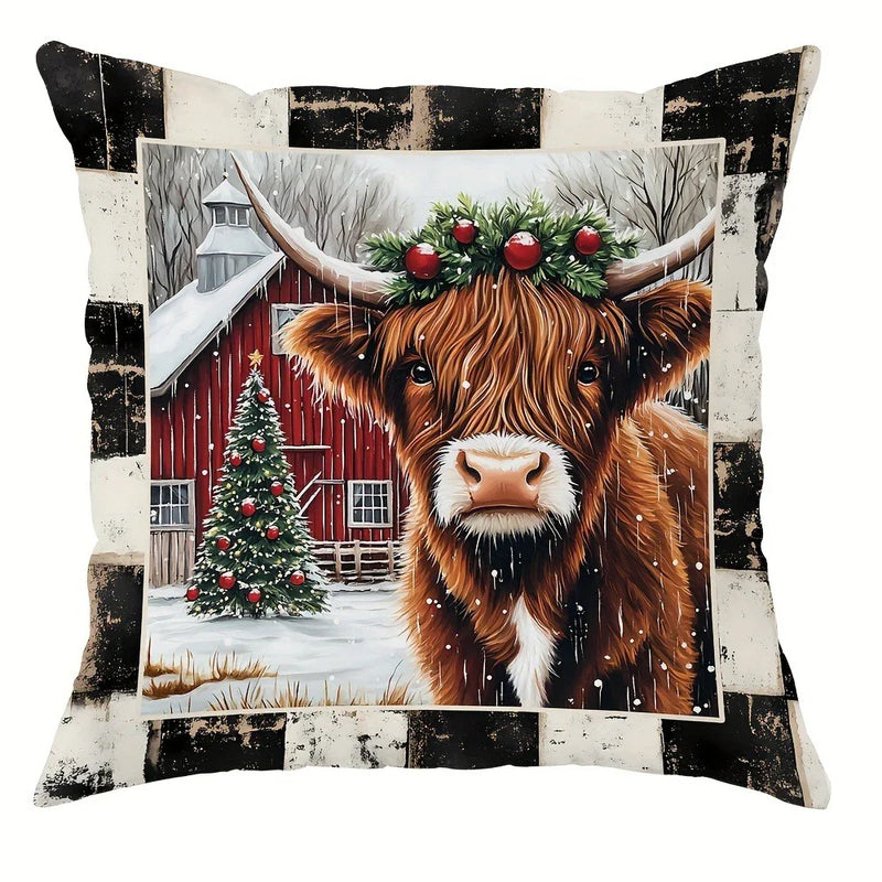 Axyaa Christmas Theme Pillowcase Gift Home Decor Sofa Cushion Cover