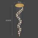 Axyaa Crystal Chandelier Stair Pendant Living Room Light Modern Interior Lighting