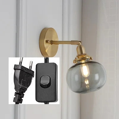 Nordic Modern Glass Ball Wall Sconce by Axyaa for Bedroom Bathroom Stair Mirror