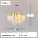 Axyaa French Strip Crystal LED Ceiling Chandelier in Gold