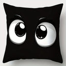 Axyaa Black Expression Pillowcase Set of 4, 17.7" - Home Sofa Decoration