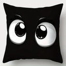 Axyaa Black Expression Sofa Pillowcase Set, 17.7* 17.7, Home Decor, Single-Sided Print