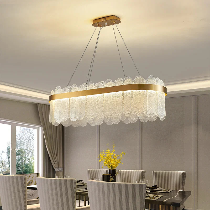 Axyaa Crystal Glass Round Chandelier Light for Modern Living Room, Dining Room, Bedroom