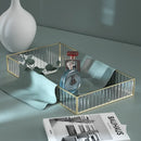 Striped Glass Storage Tray for Dresser Organization by Axya