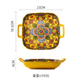 Axyaa Bohemian Enchanting Yellow Flower Ceramic Tableware Set