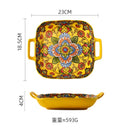 Axyaa Bohemian Enchanting Yellow Flower Ceramic Tableware Set