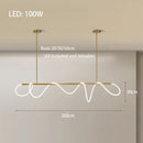 Axyaa Minimalist LED Neon Strip Ceiling Chandeliers in Black/Gold