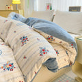 Axyaa Floral Print Reversible Cotton & Flannel Duvet Cover - Single to King Sizes