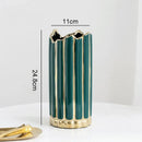 Axyaa Gilded Ceramic Vase for Flowers Desk Decoration - Nordic Home Decor