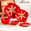 Axyaa Tomato-Shaped Ceramic Tableware Set