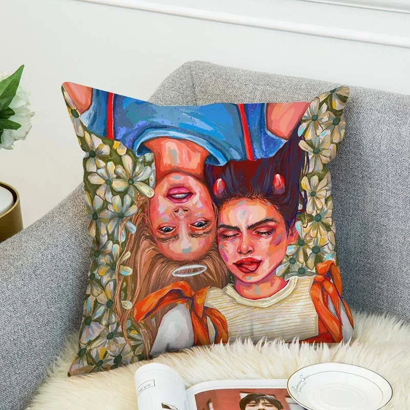 Axyaa 40x40 Jane Koluga Art Pillow Cover for Home Decor and Car Sofa Fall Theme