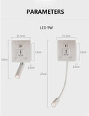 Axyaa Rotatable LED Wall Sconce Lamp with USB Port, Modern Simple Design