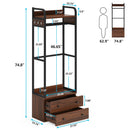 Axyaa Small Clothes Rack with Drawers and Shelves - Heavy Duty Clothing Organizer