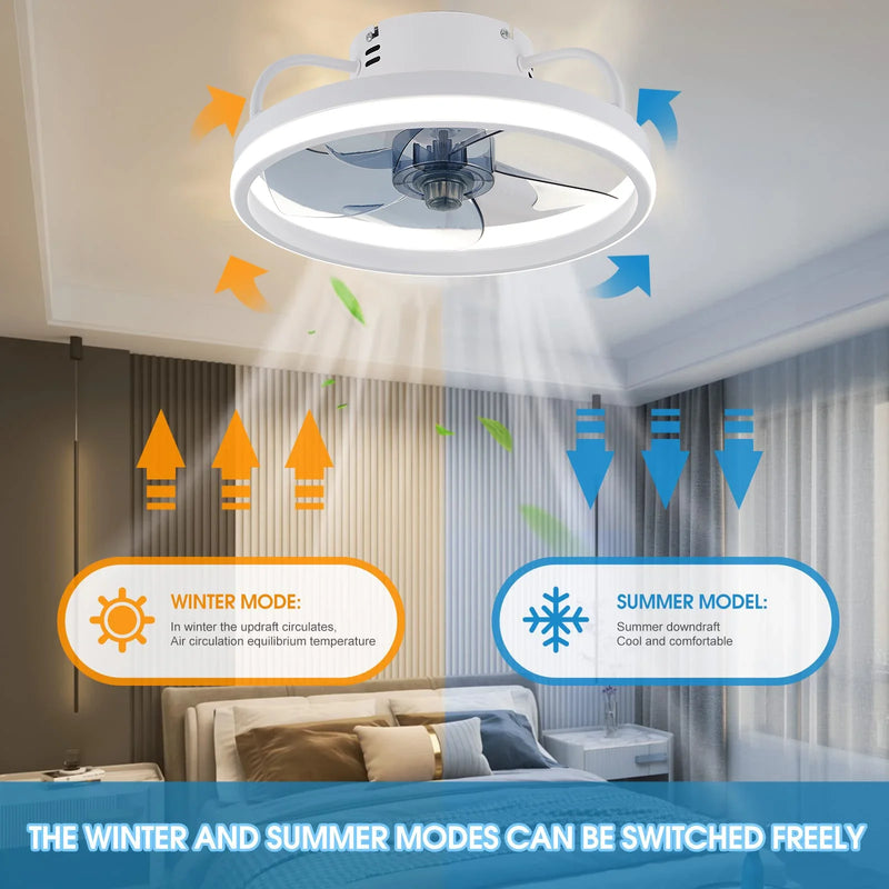 Axyaa Smart LED Ceiling Fan Light for Modern Home Decor