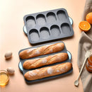 Axyaa Silicone French Bread Baking Tray | Non Stick Cake Mold for Grey Three Grid Method