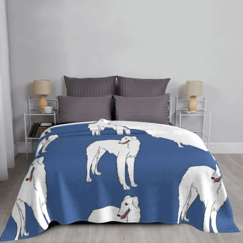 Borzoi Halloween Throw Blanket by Axyaa