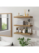 Axyaa Rustic Wood Floating Wall Shelf for Stylish Home Decor and Storage