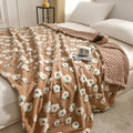 Axyaa Retro Jacquard Cashmere Blended Sofa Nap Blanket, Multifunctional & Thick Lambskin Blanket