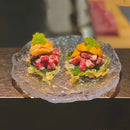 Axyaa Glass Plate for Sashimi Sushi & Western Desserts, Creative Hotel Tableware