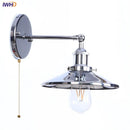 Axyaa Vintage Pull Chain LED Wall Lights Lens Stair Aisle Reading Bedside Lamp