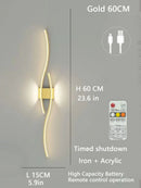 Axyaa Modern Gold/Black Remote Control Wall Lights for Bedroom and Living Room