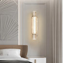 Axyaa Gold Crystal Glass LED Wall Lights for Modern Luxury Bedrooms
